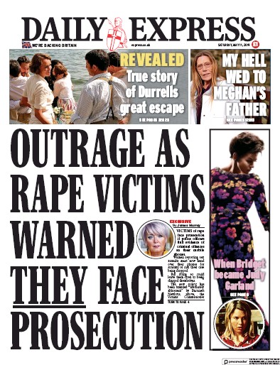 Daily Express Newspaper Front Page (UK) for 11 May 2019