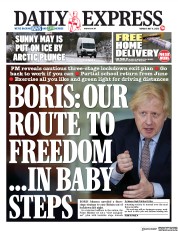 Daily Express (UK) Newspaper Front Page for 11 May 2020