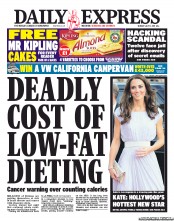 Daily Express (UK) Newspaper Front Page for 11 July 2011