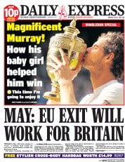 Daily Express (UK) Newspaper Front Page for 11 July 2016