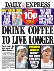 Daily Express (UK) Newspaper Front Page for 11 July 2017