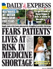 Daily Express front page for 11 August 2022