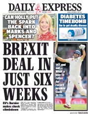 Daily Express (UK) Newspaper Front Page for 11 September 2018