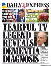 Daily Express front page for 11 September 2023
