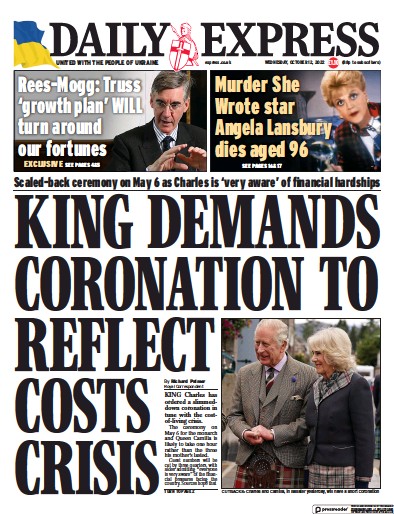 Daily Express Newspaper Front Page (UK) for 12 October 2022