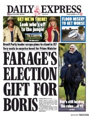 Daily Express (UK) Newspaper Front Page for 12 November 2019