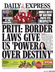 Daily Express (UK) Newspaper Front Page for 12 November 2020