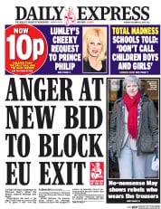 Daily Express (UK) Newspaper Front Page for 12 December 2016