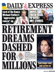 Daily Express front page for 12 January 2023