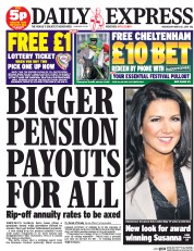 Daily Express (UK) Newspaper Front Page for 12 March 2014
