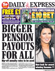 Daily Express Newspaper Front Page (UK) for 12 March 2014