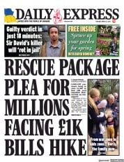 Daily Express (UK) Newspaper Front Page for 12 April 2022