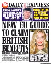 Daily Express (UK) Newspaper Front Page for 12 June 2013