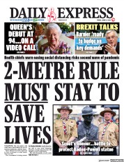 Daily Express (UK) Newspaper Front Page for 12 June 2020