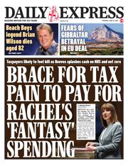 Daily Express front page for 12 June 2025