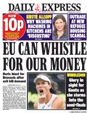 Daily Express (UK) Newspaper Front Page for 12 July 2017