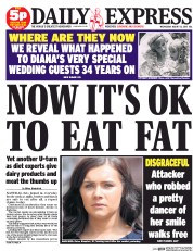 Daily Express (UK) Newspaper Front Page for 12 August 2015
