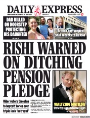 Daily Express (UK) Newspaper Front Page for 12 August 2021