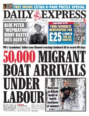 Daily Express front page for 12 August 2025