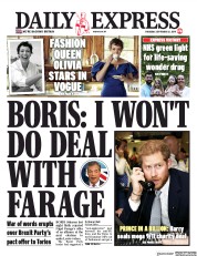 Daily Express (UK) Newspaper Front Page for 12 September 2019