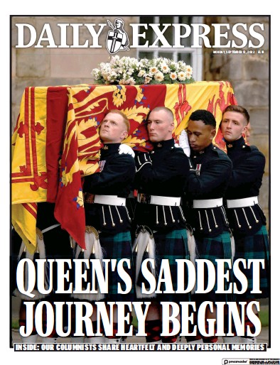 Daily Express Newspaper Front Page (UK) for 12 September 2022