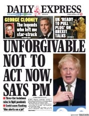 Daily Express (UK) Newspaper Front Page for 13 October 2020