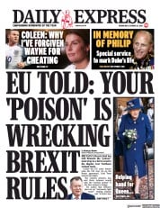 Daily Express (UK) Newspaper Front Page for 13 October 2021