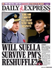 Daily Express front page for 13 November 2023