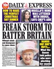 Daily Express (UK) Newspaper Front Page for 13 December 2013