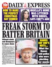 Daily Express Newspaper Front Page (UK) for 13 December 2013