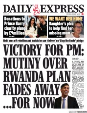 Daily Express front page for 13 December 2023