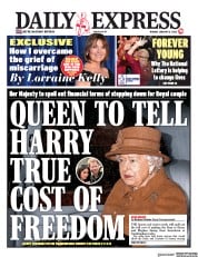 Daily Express (UK) Newspaper Front Page for 13 January 2020