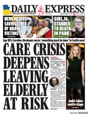 Daily Express (UK) Newspaper Front Page for 13 February 2023