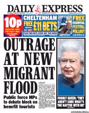 Daily Express Newspaper Front Page (UK) for 13 March 2013