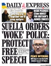 Daily Express front page for 13 March 2023