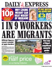Daily Express (UK) Newspaper Front Page for 13 April 2017