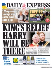 Daily Express (UK) Newspaper Front Page for 13 April 2023
