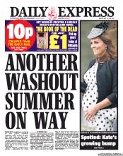 Daily Express (UK) Newspaper Front Page for 13 May 2013