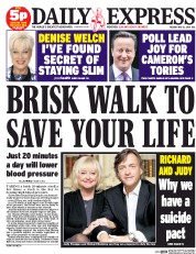 Daily Express (UK) Newspaper Front Page for 13 May 2014