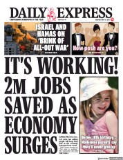 Daily Express (UK) Newspaper Front Page for 13 May 2021