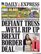 Daily Express (UK) Newspaper Front Page for 13 May 2022