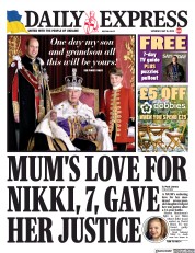 Daily Express front page for 13 May 2023