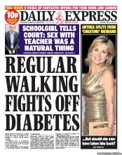 Daily Express (UK) Newspaper Front Page for 13 June 2013