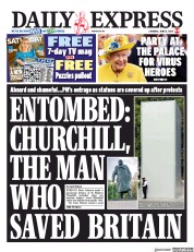 Daily Express (UK) Newspaper Front Page for 13 June 2020