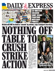 Daily Express front page for 13 June 2022