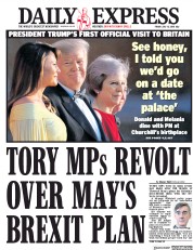 Daily Express (UK) Newspaper Front Page for 13 July 2018