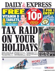 Daily Express (UK) Newspaper Front Page for 13 August 2016