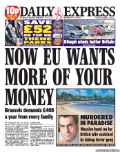 Daily Express (UK) Newspaper Front Page for 13 September 2011
