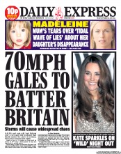 Daily Express (UK) Newspaper Front Page for 13 September 2013