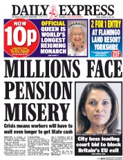 Daily Express (UK) Newspaper Front Page for 14 October 2016